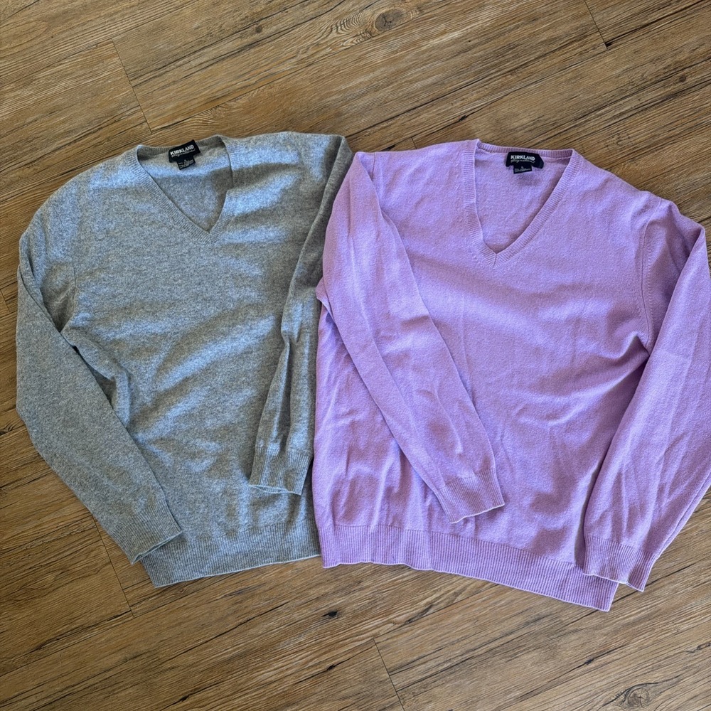 Kirkland Signature 100% 2ply Cashmere Sweaters Lot Of 2 Size Small Womens O